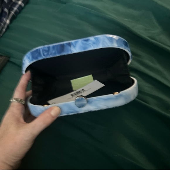 Vici Marble-Effect Blue Clutch - Picture 4 of 6